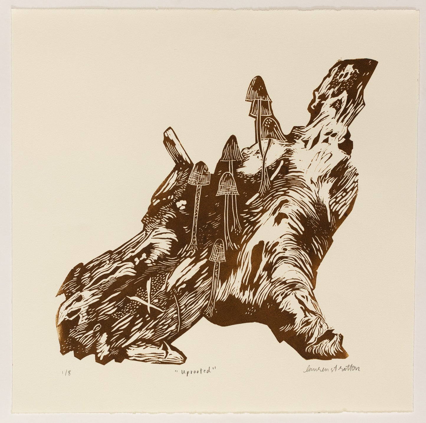 Uprooted Linocut Print